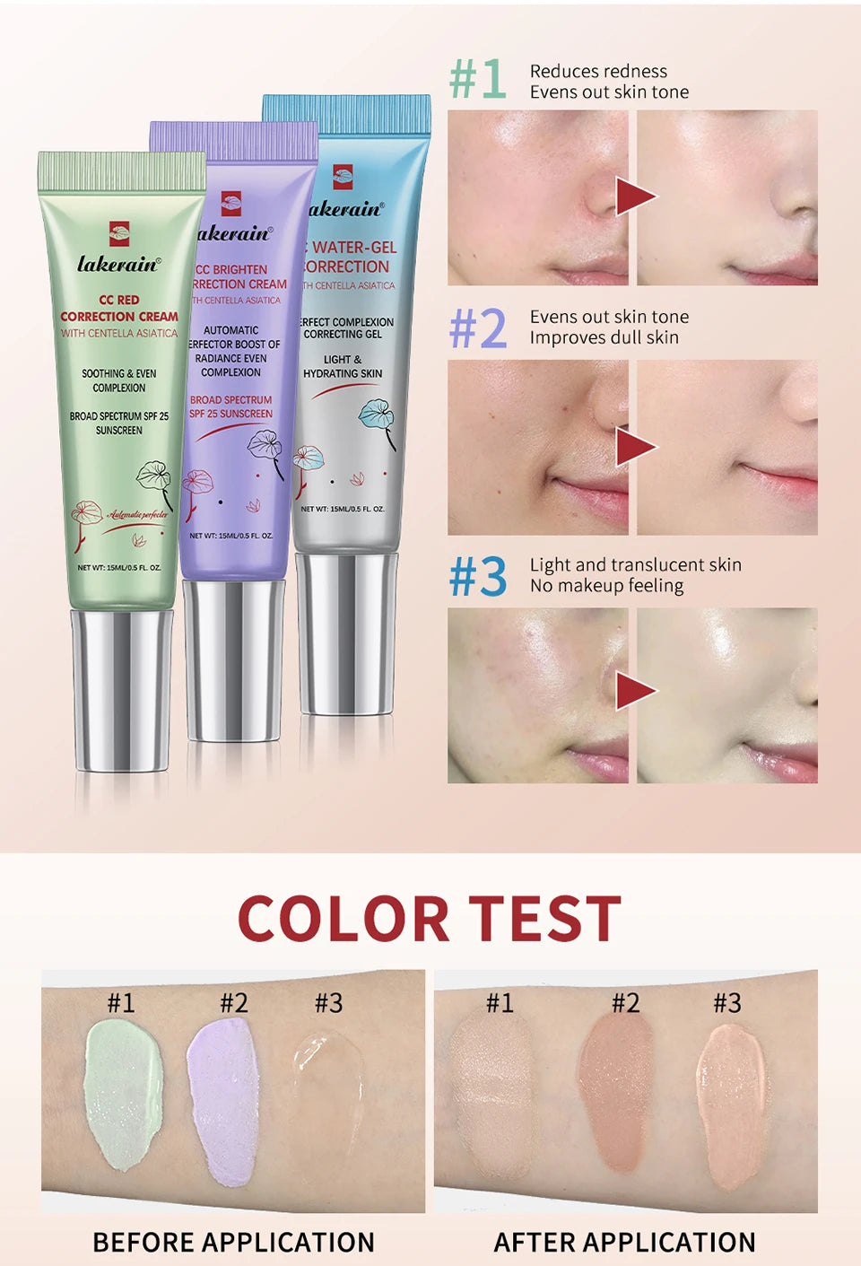 Color-Correcting Cream Trio with Centella