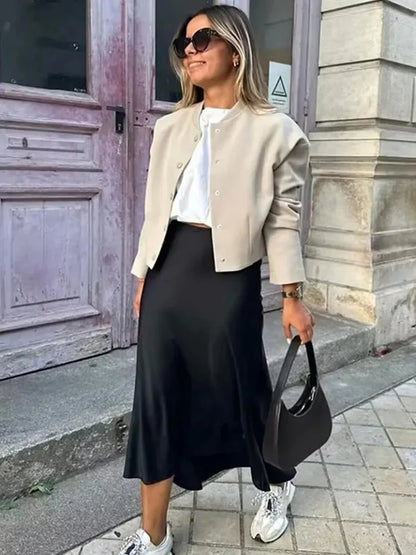 High-Waist A-Line Skirt